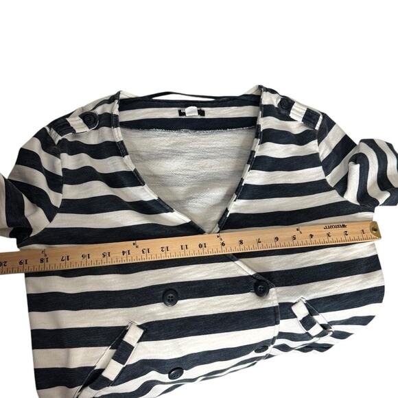 Urban Outfitters BDG Stripe Button Front French Terry Wrap Sweater Womens Medium - Picture 5 of 10